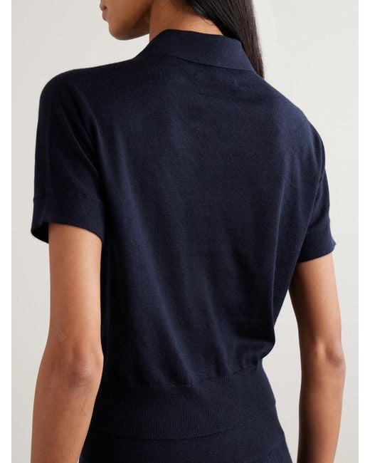 arch4 Blue Aldwich Organic Cashmere Polo Shirt