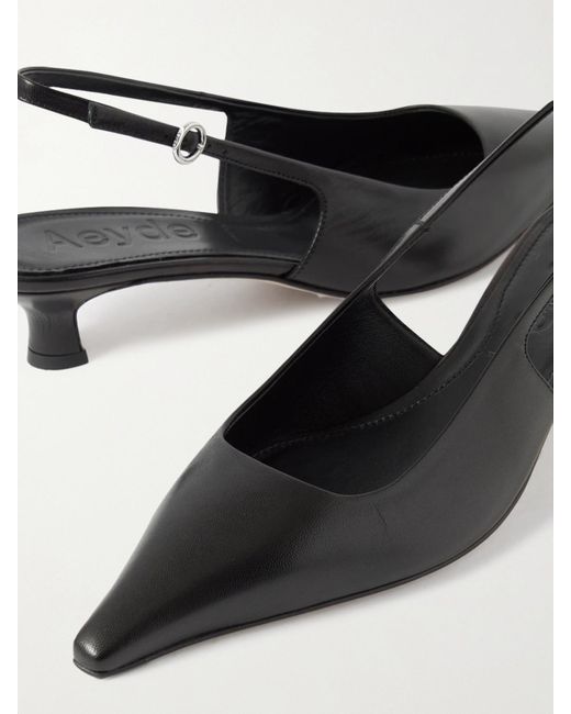 Aeyde Natural Catrina Leather Slingback Pumps