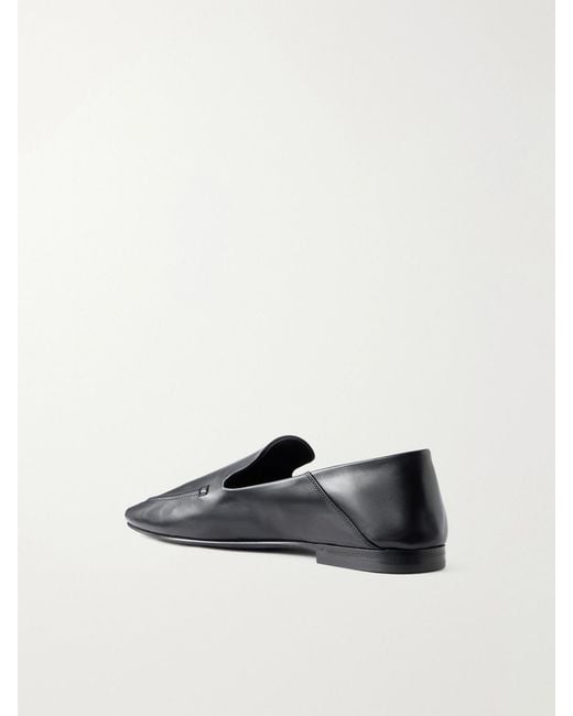 Saint Laurent Black Alain Cassandre-Embellished Leather Loafer