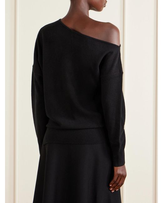 arch4 Blue Wiki Off-The-Shoulder Cashmere Sweater