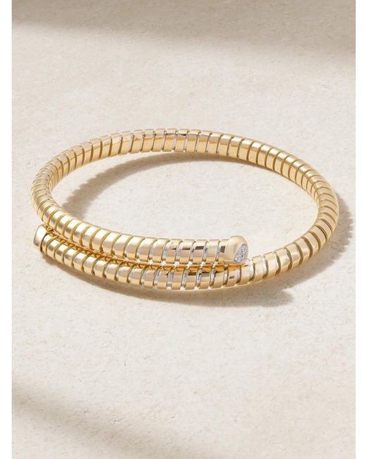 Marina B Natural Trisolina Bypass 18-Karat And Diamond Bracelet