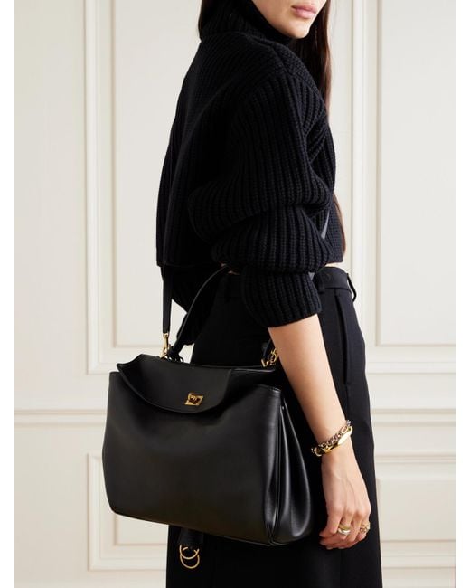 Balenciaga Rodeo Medium Leather Shoulder Bag in Black Lyst UK