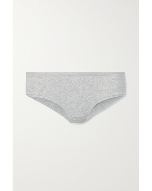Skims Stretchcotton Jersey Boy Shorts in Gray Lyst
