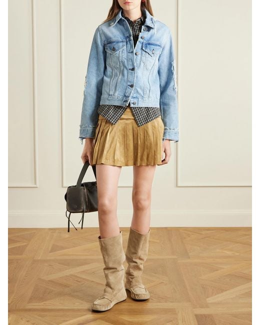 Acne Natural Suede Knee Boots