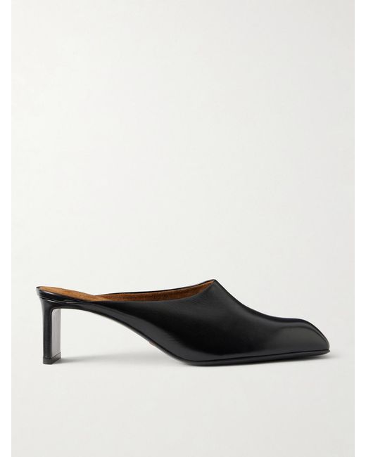 Khaite White Colt Leather Mules