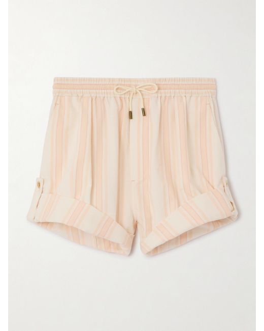 Short En Popeline De Coton À Rayures Chloé en coloris Natural