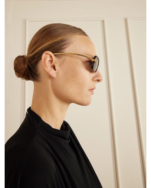 Bottega Veneta Black Knot Rectangular-Frame Acetate And-Tone Sunglasses