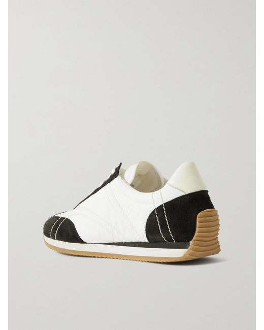 Totême  Black The Sport Leather-Trimmed Suede And Shell Sneakers