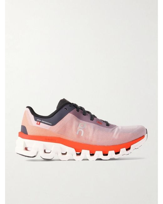 On Shoes Orange Cloudflow 4 Mesh Sneakers