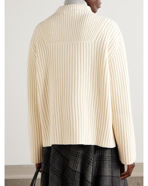 Proenza Schouler Natural Meron Ribbed Wool Sweater