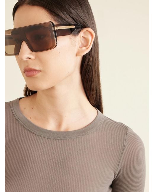 Rick Owens Pink Documta Square Frame Acetate Sunglasses