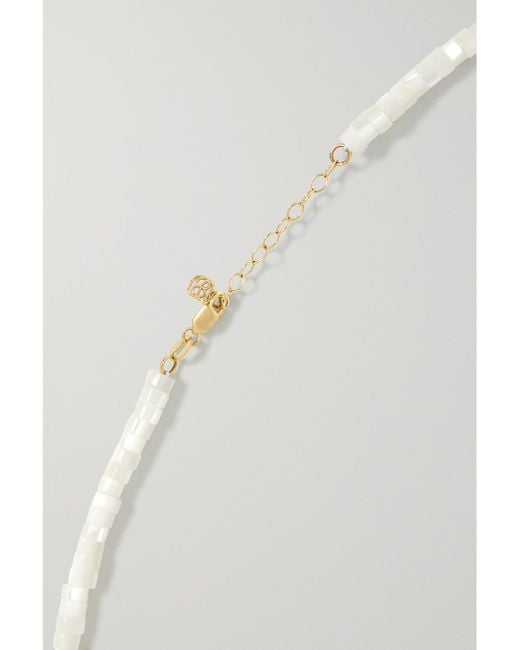Sydney Evan White 14-Karat, Mother-Of-Pearl And Diamond Anklet