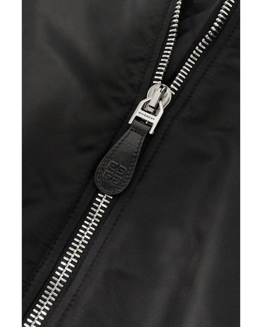 Givenchy Black Oversized Hooded Jersey And Shell Bomber Jacket