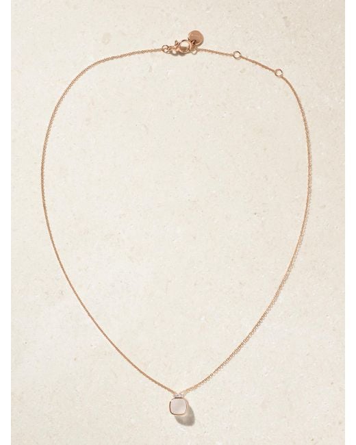 Pomellato Natural Nudo 18-Karat Rose And, Quartz And Diamond Necklace