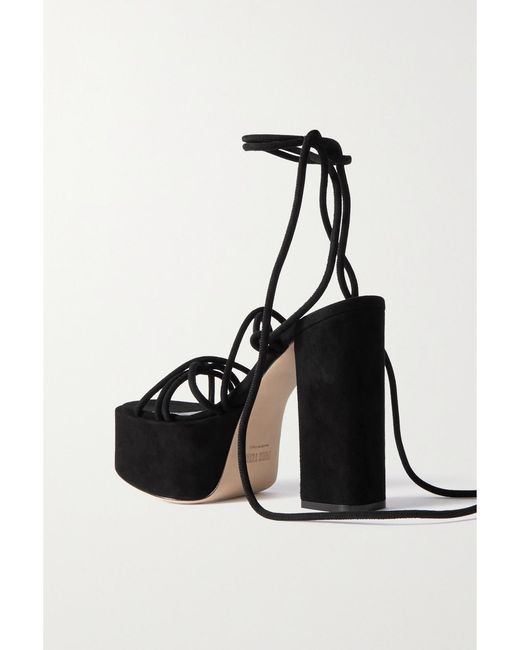 Paris Texas Black Malena 130 Suede Platform Sandals