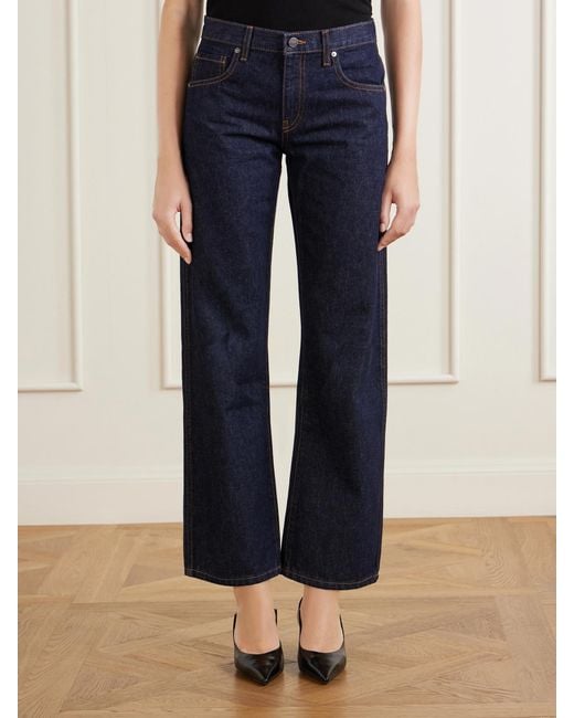 Khaite Blue Kerrie Mid-Rise Straight-Leg Jeans