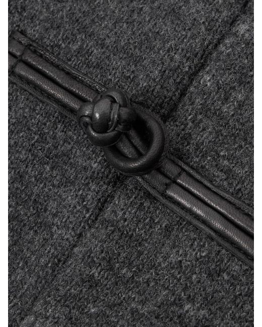 Rohe Black Cardigan Aus Wolle Mit Lederbesätzen