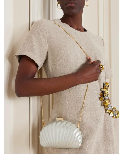 Jonathan Simkhai White Monet Resin Clutch