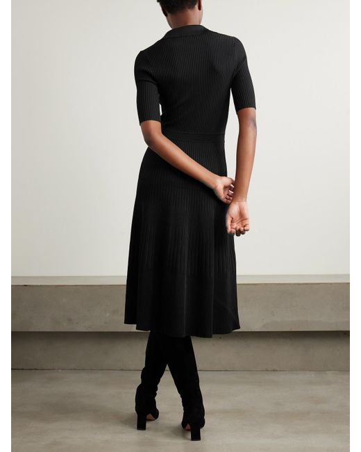 Jonathan Simkhai Black Pati Ribbed-Knit Midi Dress