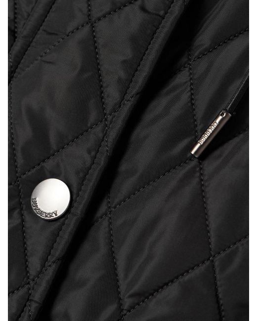 Burberry Black Wattierte Kapuzenjacke Aus Gestepptem Shell