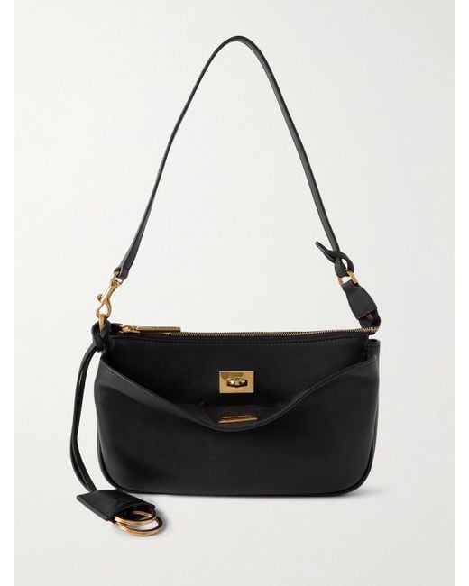 Balenciaga Black Rodeo Sling Pochette Tote Aus Leder