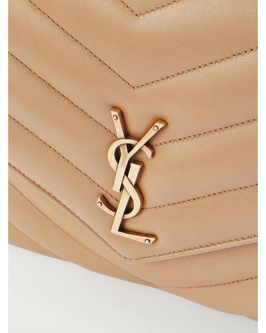 Saint Laurent Natural Loulou Large Matelassé Leather Shoulder Bag