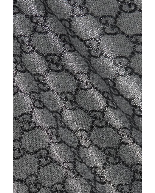 + NET SUSTAIN Sten reversible fringed organic wool-jacquard scarf