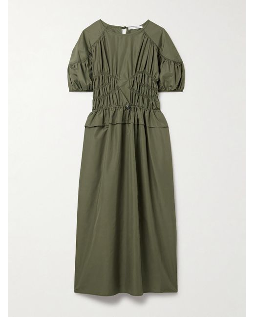 CECILIE BAHNSEN Green Betsy Midikleid Aus Recyceltem Shell Mit Raffungen