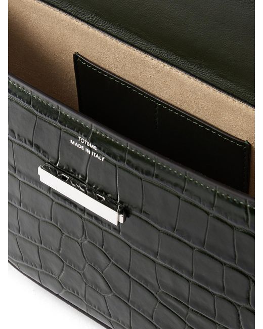 Totême Black Clip Croc-Effect Leather Shoulder Bag