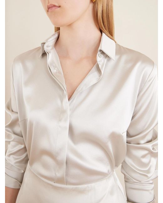 The Park White Bonnie Silk-Blend Shirt
