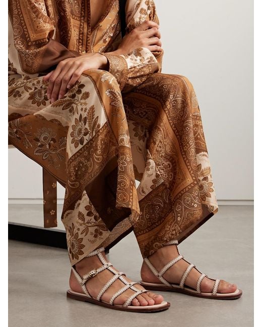 Zimmermann White Goldie Leather Sandals