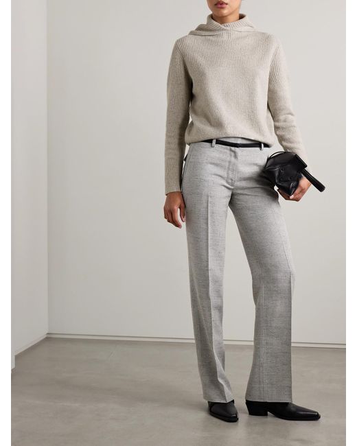 Proenza Schouler Natural Greta Kapuzenpullover Aus Einer Gerippten Kaschmirmischung