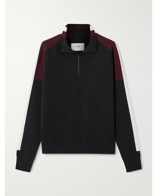Aztech Mountain Black Caroline Color-Block Wool-Blend Sweater