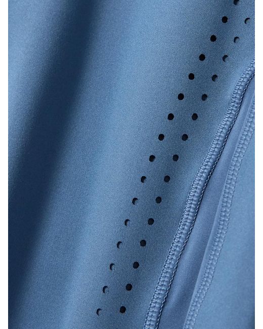 Adidas By Stella McCartney Blue Truepurpose Optime Perforated Printed Recycled Stretch-Jersey Leggings