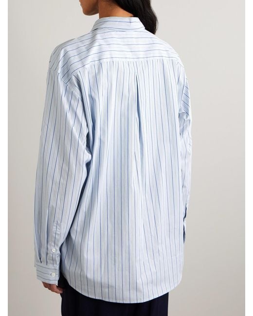 Totême Blue Striped Cotton-Poplin Shirt