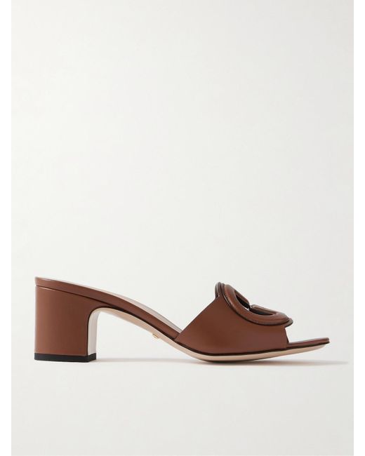 Gucci Brown Slide Sandal With Interlocking G