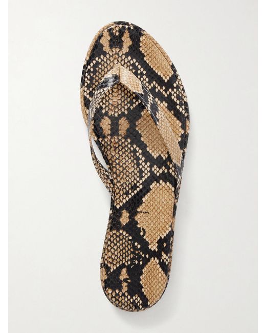 Aeyde Multicolor Melody Snake-Effect Leather Flip Flops