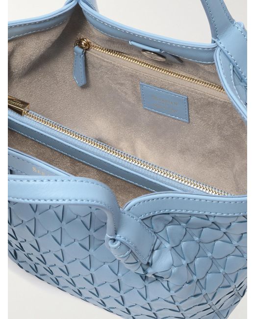 Serapian Blue Secret Mini Schultertasche Aus Mosaico-Leder