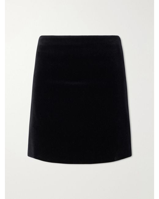 Blazé Milano Black Coci Cotton-Velvet Mini Skirt