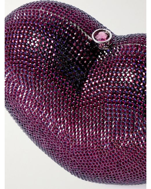Judith Leiber Purple Petit Coeur Crystal-Embellished-Tone Clutch