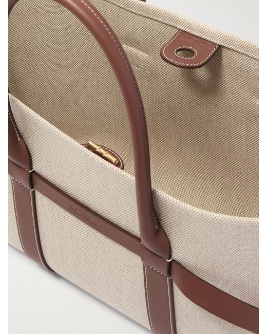Loro Piana Natural Ghiera Small Leather-Trimmed Canvas Tote