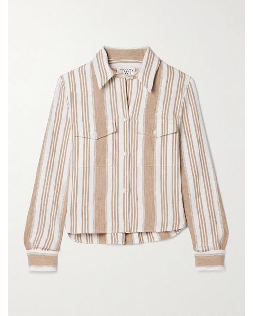 Twp Natural New Carter Hemd Aus Gestreiftem Hanf