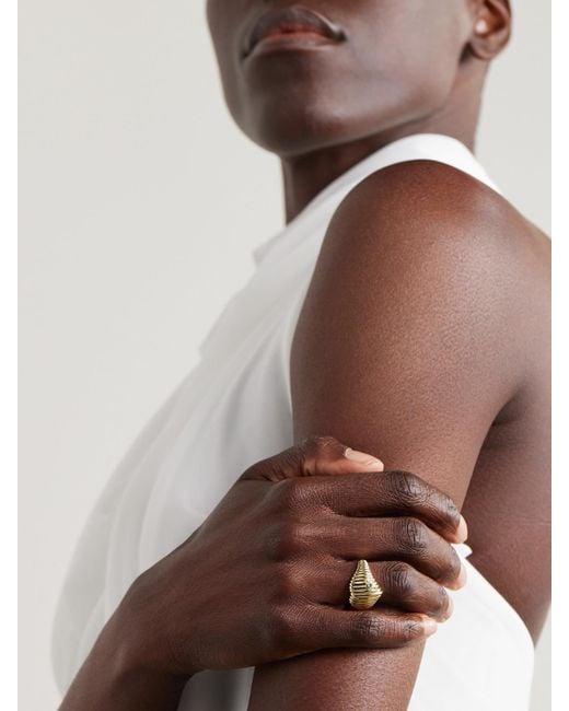 Yvonne Léon Natural Chevaliere Berlingot 9-Karat Topaz Signet Ring