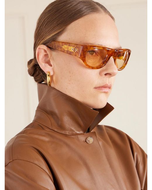 Jacques Marie Mage Orange D-Frame Tortoiseshell Acetate Sunglasses