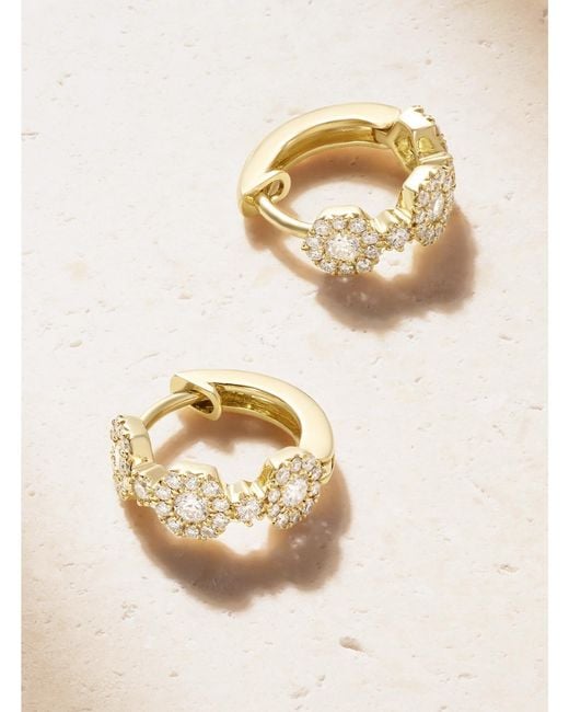 David Morris Natural Triolette 18-Karat Diamond Hoop Earrings