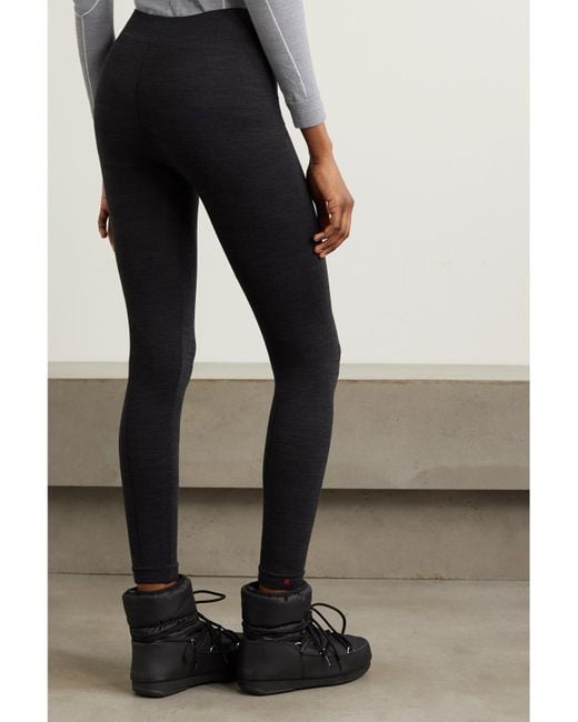Falke Black Technical Stretch Wool-Blend Leggings