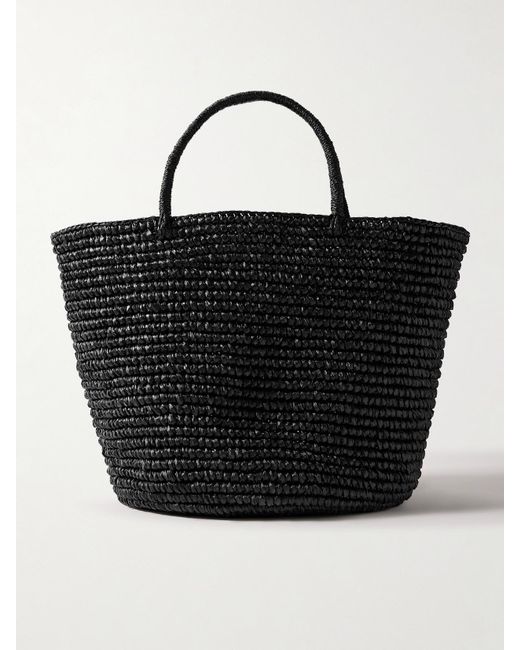 Sensi Studio Black Large Straw Tote