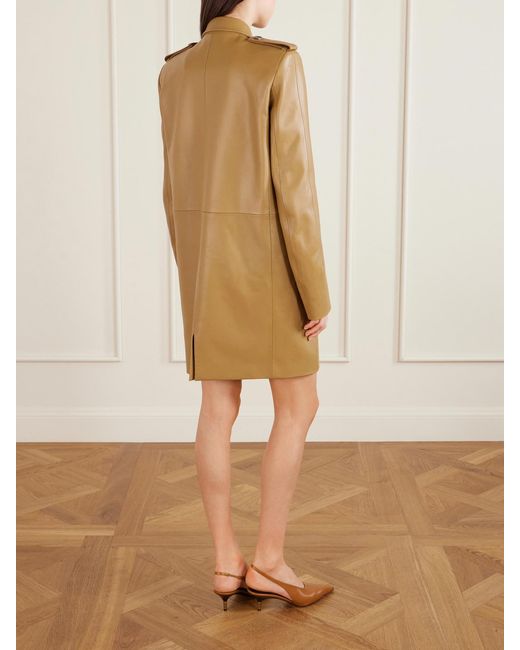 Khaite Natural Sadra Double-Breasted Leather Coat