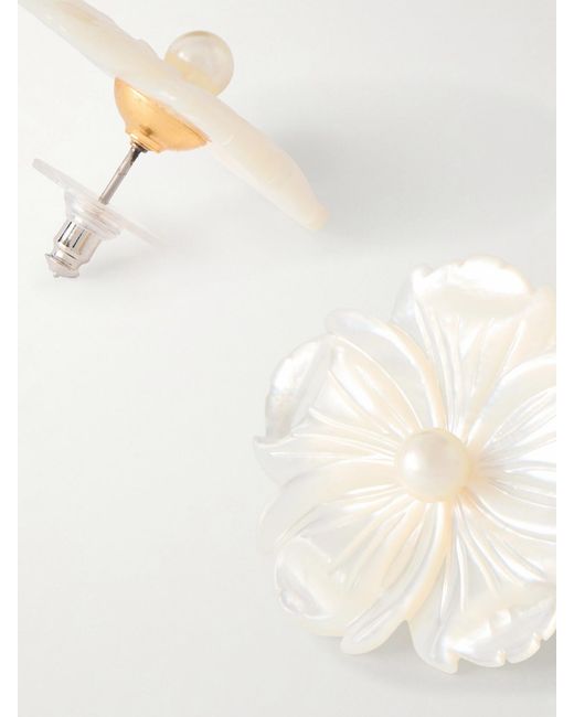 Jennifer Behr Natural Zia-Tone Mother-Of-Pearl Earrings