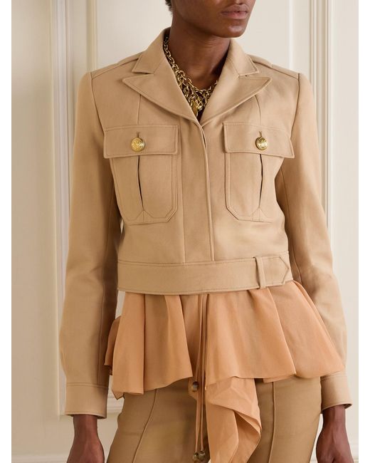 Chloé Natural Cropped Cotton-Drill Jacket
